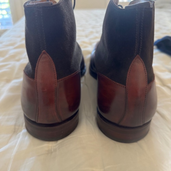 Crockett & Jones lace up suede and leather boots